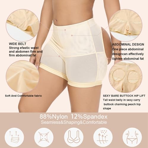 Onewus Women's Breathable Butt Lifting Seamless Shorts Sheer Back Shaping No Show Pants Nude