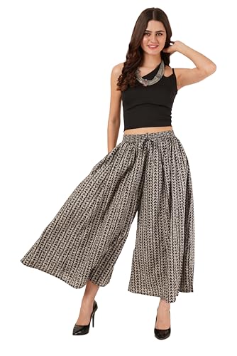 Image of COTLAND Fashions Jaipuri Cotton Printed Flared Palazzo Pants for Women