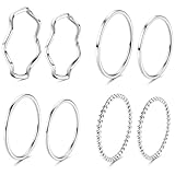 LOYALLOOK 8PCS Silver Stacking...