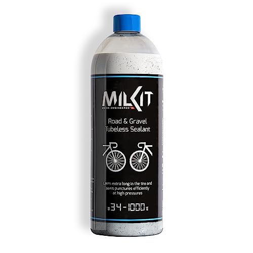 milKit Tubeless Dichtmilch für Rennrad & Gravel, in 1000 ml Flasche - Fahrrad Reifendichtmittel - Dichtmilch Tubeless Milch Fahrradreifen Dichtmittel