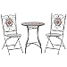 Produktbild Outsunny Garten Sitzgruppe 3-teilige Mosaiktisch Essgruppe Gartenmöbel-Set 1 Tisch+2 Faltbare Stühle Terrasse Metall Mehrfarbing