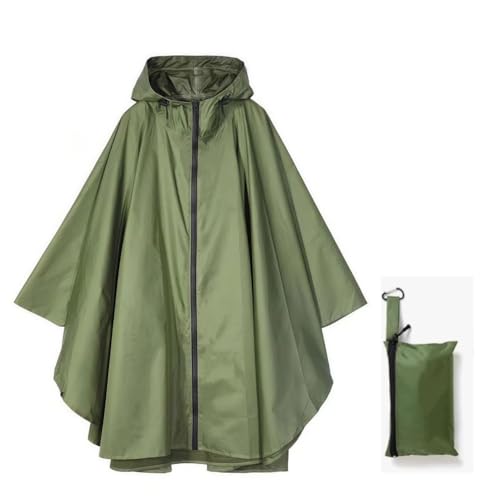 YOOTUKL Damen Wasserdicht Regenponcho Stilvoll Wiederverwendbar Rain Poncho Hiking Cycling Outdoor Mehrzweck Regenjacke Raincoat mit KapuzeTasche für Damen, Herren Armee Grün YOOTUKL Damen Wasserdicht Regenponcho Stilvoll Wiederverwendbar Rain Poncho Hiking Cycling Outdoor Mehrzweck Regenjacke Raincoat mit KapuzeTasche für Damen, Herren Armee Grün