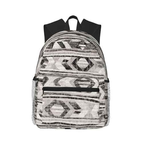 Sac à dos pour le travail et escapades de week-end à motif ethnique gris