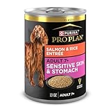 Purina Pro Plan Senior Wet Dog Food for Sensitive Stomach with Salmon and Rice Entree - 13 oz. Can (Pack of 12)