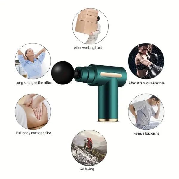 Image of MXTOP Facial Massage Gun, 6 Speed Levels, Variable Frequency Vibration, Post-Exercise Muscle Recovery, Green, MP-720