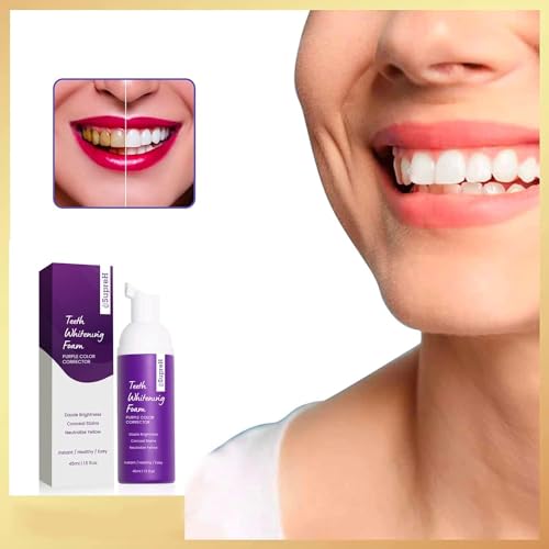Image of Purple Toothpaste for Teeth Whitening: Best Color-Correcting Foam Toothpaste for Stain Removal - Sensitive Teeth Brightening & Non-Peroxide Whitening - for Adults1.5 fl oz