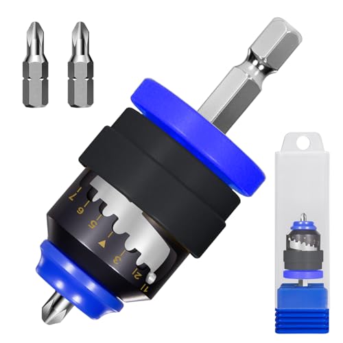 Drywall Screw Setter,Upgrade 7-Level Adjustable Depth,with 2 Replacement Drywall Bits & Magnetic...