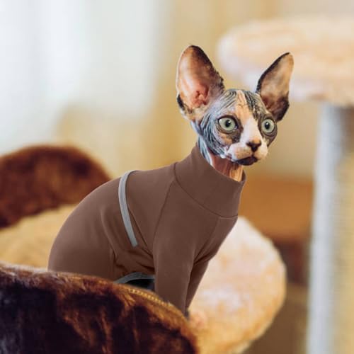 Miniatura 6 de Hjyokuso Ropa Para Gatos Sphynx - Suéteres Suaves Y Transpirables Para Verano E Invierno - Jersey Para Gato Esfinge, Pijama De Cuatro Patas Para Cornish Rex, Devon Rex Y Peterbald