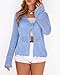 BTFBM Summer Cardigans for Women Lightweight 2026 Spring Crochet Mesh Long Sleeve Tie Front Knit Beach Vacation Outfits(Light Blue, Large)
