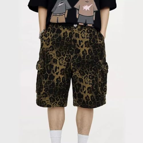 Short cargo homme imprimé léopard avec poches multiples - 2