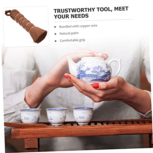 Image of Multipurpose Tea Tray Brush 6.88In Lightweight Kitchen Cleaning Brush with Hanging Hole Ergonomic Palm Handle for Dishwashing Tableware and Cups