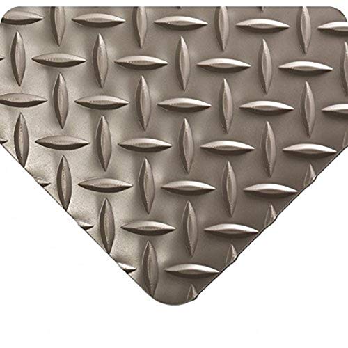 Wearwell 385.316x2x67GY Diamond-Plate Runner Mat, 67' Length x 2' Width x 3/16