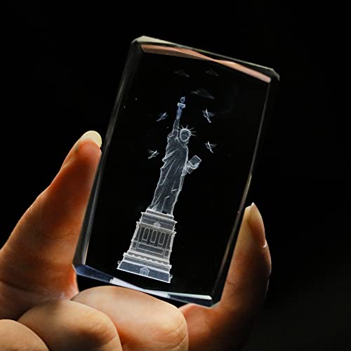 Vskikris 3D Crystal Cube Paperweight With Statue Of Liberty 3D Crystal Paper Weight Gifts #TOP1