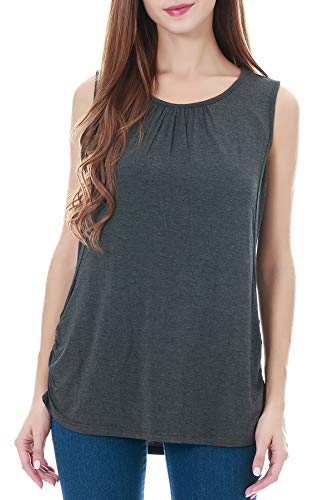 Smallshow Women's Maternity Nursing Tops Breastfeeding Clothes XX-Large Charcoal Grey - Thumbnail 4