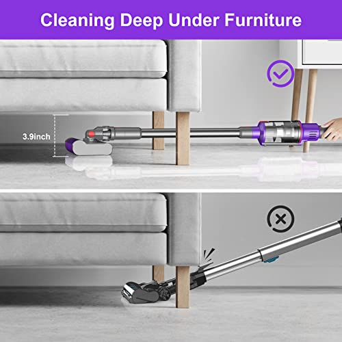 Umlo Dual Roller Cordless Vacuum Cleaner, 23Kpa Powerful Cordless Stick Vacuum, 360° Flexible Glides, Rechargeable Lightweight Cordless Vacuum Up To 45Min Runtime, For Floor, Tile, Low Pile Carpet #TOP5