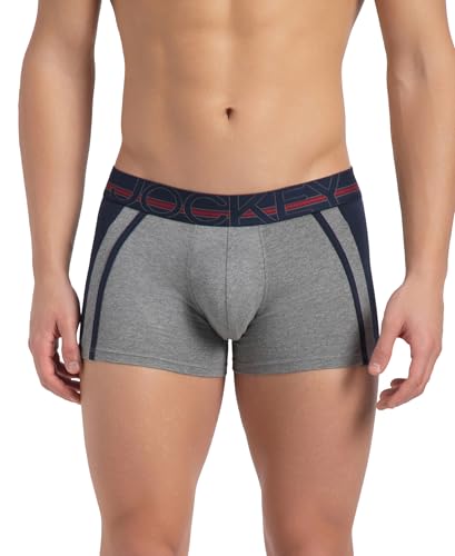 Image of Jockey US21 Men's Super Combed Cotton Elastane Stretch Solid Trunk with Ultrasoft Waistband