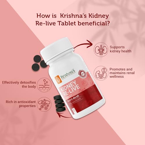 Image of Krishna's Kidney-Re Live Tablets - Advanced Kidney & Urinary Health Support Formula, 60 Tablets (Pack of 1)