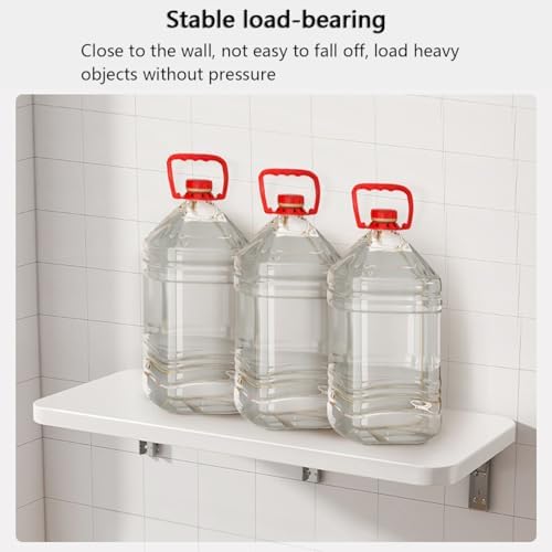 Folding Wall Drop Leaf Table Metal Wall Mounted Drop Leaf Table Wall Mounted Desk Laundry Folding Table Writing Desk for Wall Foldable Computer Desk Wall Mount(40X40cm)