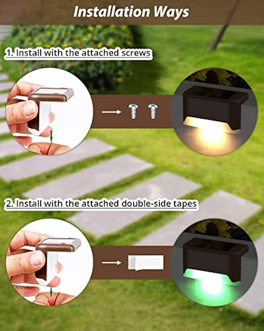 8 Pack Solar Deck Lights,Stair Waterproof Color Changing Solar Lights Pool Side Outdoor for Fence,Pool,Step,Patio,Backyard