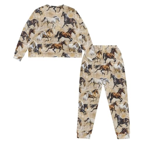 Image of Women's Pajamas Set Soft 2 Piece Loungewear Long Sleeve Pj Set Matching Sleepwear with Pockets for Women Plus Size