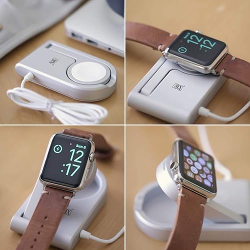 Image of MX Watch Charger with USB Dock Cable - 1 Meter | Magnetic Wireless Charging Cord | USB Charger Compatible with Apple Watch Series 1-9, SE, Ultra | Travel-Friendly (White)