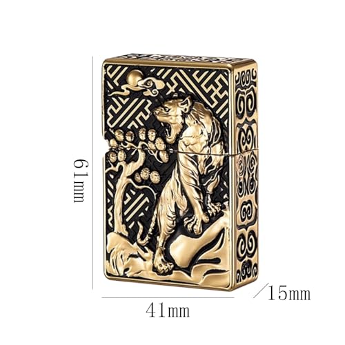 Encendedor de queroseno metálico retro con rueda de molienda miniatura 6