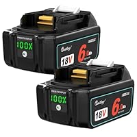 waitleyマキタ BL1860 6.0Ah互換 バッテリー ２個セット全保護基板カットオフ機能付きデジタル％残量指示付き 容量6000mAh BL1830 BL1840 BL1850 BL1890 対応 マキタ18V リチウムイオン電池 メーカーから一年間の保証があり