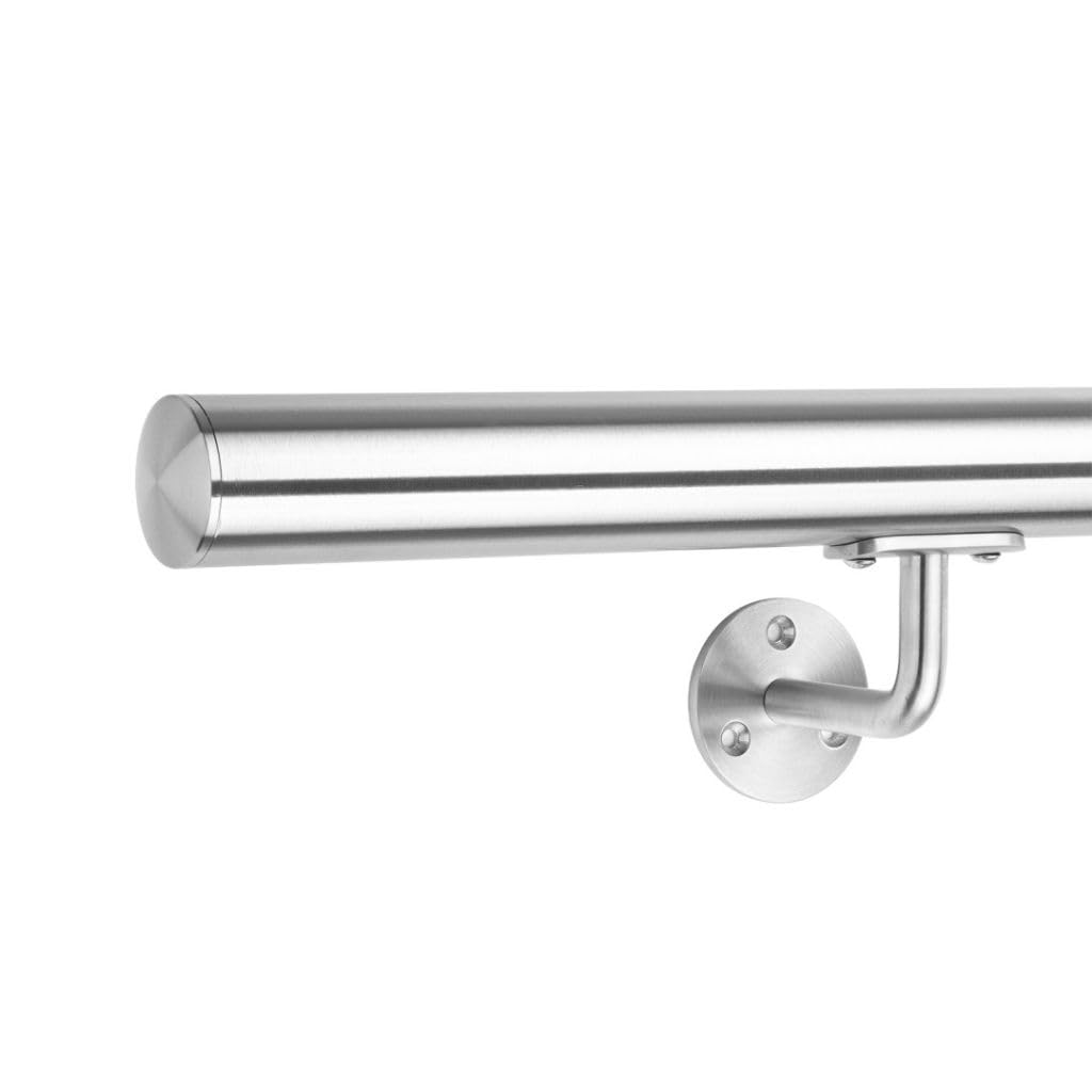 Pasamanos de pared Sellon24 de acero inoxidable AISI 304 satinado