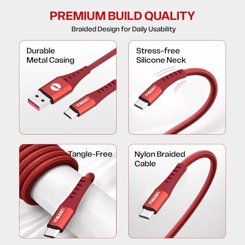 Image of Amkette Mozen Flow Orignal USB-A to Type-C Oneplus Type C Fast Charging Cable100W,5A|OnePlus13,13S,13R,12,12R,11,11R,10,10T,10Pro,9,9RT,9R,9Pro,8,8T,7T,7Pro,Nord5,CE5,CE4,CE3,CE2lite,4,3,2,2T|1.2m