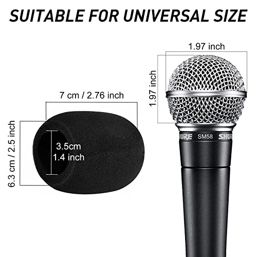 Image of Mudder 5 Pack Foam Mic Cover Handheld Microphone Windscreen (5 Pack) | Fits Handheld Mics, Microphone Pop Filter,Microphone Muffler,Foam Microphone Cover, Snug Fit Ball Shape