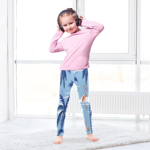 Toddler Girls Leggings Printed Yoga Pants Leggings Plam Flamingos for Kids4