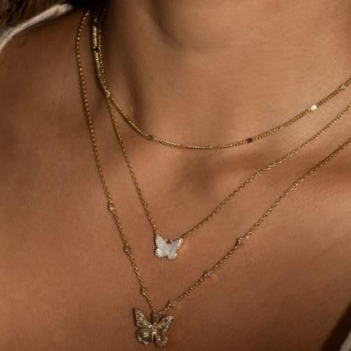 Wanderlust + Co Butterfly Rainbow Necklace 14K Gold Plated/Rhodium Plated Jewelry Hypoallergenic Shower-safe3