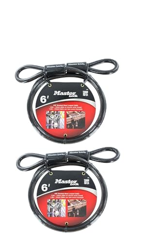 Master Lock 78DPF Looped Cable, 6-Foot x 3/8-inch (2 Pack)