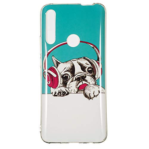 Transparent TPU Sparkle Bling Glitter Compatible with Huawei P Smart Z /Y9 Prime 2019,Ultra Thin Slim Clear Soft Funny Cute 3D Flower Cartoon Flexible Silicone Bumper Protective Back Cover