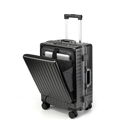 diwolor Carry On Suitcases with Front Pocket,Carry-On Luggage with Aluminum Frame,Hardside USB Charging Port Luggage,3 TSA Lock Suitcase