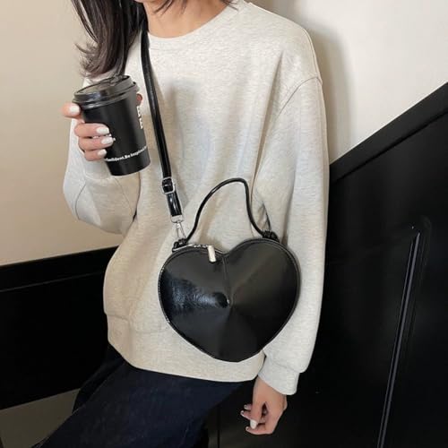 Heart Shaped Shoulder Bag Handbag Pu Leather Heart Crossbody Bag Ladies Satchel Shoulder Purse for Women Girls3