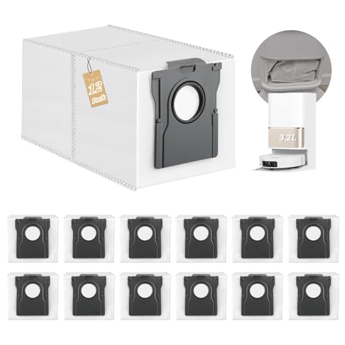 RongZy 12 Pièces Sacs à Poussière pour Dreame X40 Ultra Complete/X40 Master/X50 Ultra/L50 Pro Ultra/ L10s Pro Ultra Heat /L40 Ultra/X30 Ultra/X40 Ultra Aspirateur Accessoires(3L)