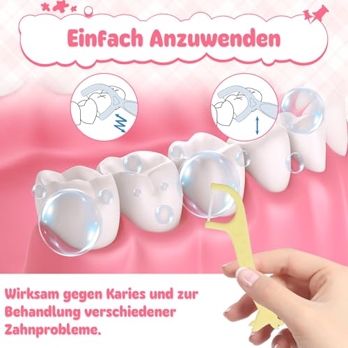 KASURE 160 Stück Zahnseide Sticks Kinder, Dental Floss Kids, Zahnseide Kinder für engen Zahnzwischenräume mit 4 Bunte Griffe in Tierformen, Dental Floss Sticks Zahnpflege (4x40 Stück) – Bild 5