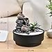 Zimmerbrunnen für den Garten, Zen, Wasserfall, Glas, buntes LED-Licht, Dekoration für entspannte Atmosphäre, Garten, Zen weißer Sand, Tischbrunnen, geschlossener Kreislauf, H21 cm – Oasis Zen'Light