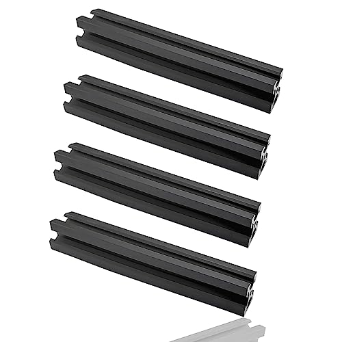 iYueMps 300mm 2020 Aluprofil 20x20 Aluminium Profil Extrusions V-slot Schwarz Europäischer Standard Eloxierte Linearschiene Aluminium Profil für DIY 3D-Drucker und CNC-Maschine - 4 Stück