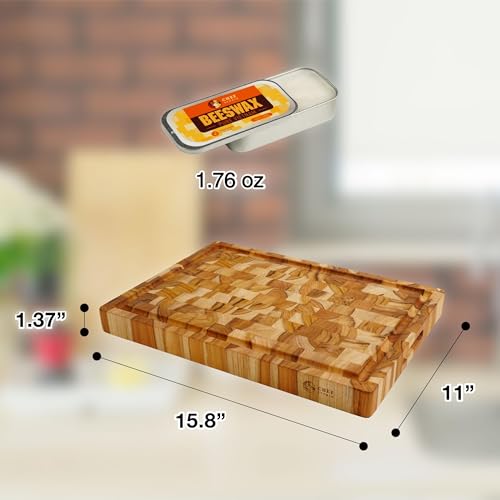 Tabla de cortar de madera de teca grande, rectangular miniatura 6