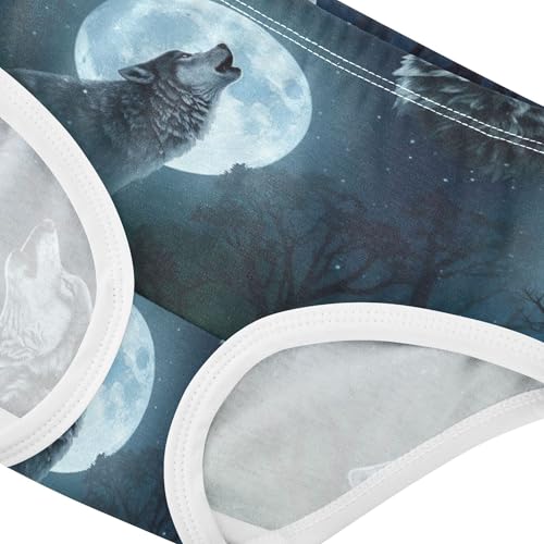Girls Underwear Toddler 2t Cotton Little Girl Panties Print Briefs Girls Undies White Black Wolves Prints4