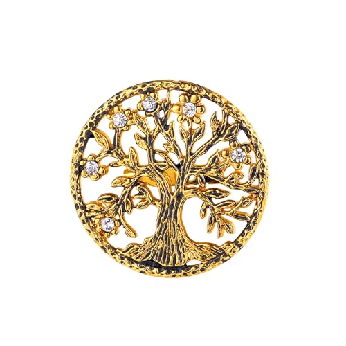 Image of U7 Brooches Jewelry for Women Men, Stainless Steel 18K Gold Plated Classic Feather /Flower /Tree of Life /Custom Photo /Breast Cancer Awareness Pink Ribbion Brooches and Pins for Wedding Dress or Party