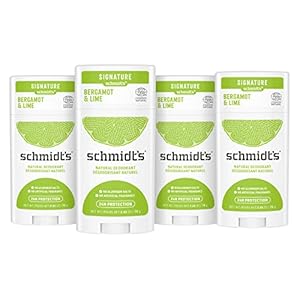 Schmidt’s Aluminum Free Natural Deodorant For Women and Men, Bergamot & Lime with 24 Hour Odor Protection, Certified…
