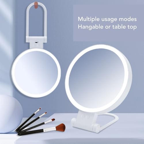 Espejo Maquillaje Fockety 5X Iluminado Plegable USB miniatura 5
