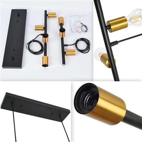 Suspension fer rétro rustique lustre géométrique 7 têtes salon