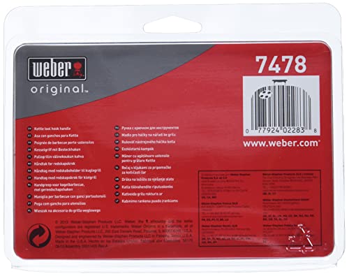 Ganchos mango Weber 7478 para herramientas de barbacoa de carbón negra compacta 4