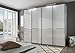 Produktbild WIEMANN Shanghai 2 Kleiderschrank, Schwebetürenschrank, Schlafzimmerschrank, mit Schiebetüren, Breite 400 cm, weiß, Glas grau, Kieselgrau, Holz, B/H/T 400x216x67 cm