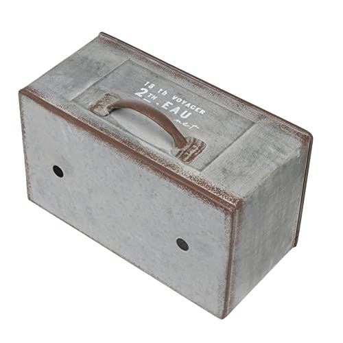 UPKOCH Vaso Di Fiori Per La Casa Cassetto Retrò in Ferro Grigio, Piccolo Vaso Di Fiori Da Balcone Per Piante Succulente, Contenitore Creativo Antiscivolo Per Coltivazione Succulente