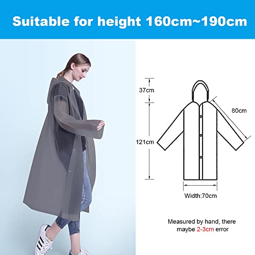 Vicloon Regenponcho, 2 Stück Regenponcho Festival Einweg, Unisex Wiederverwendbar Transparent Regenmantel, PEVA Tragbarer Wasserdicht Regencape, für Reisen, Wandern, Radfahren & Camping